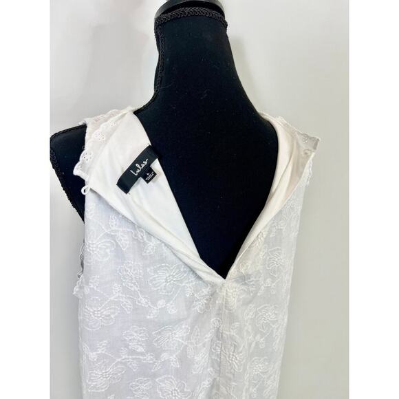 Lulu's Sweet Loveliness Shift Mini Dress in White Large Floral Embroidered Party - Picture 6 of 6